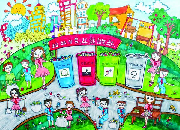 我区各学校全面推行垃圾分类意识教育