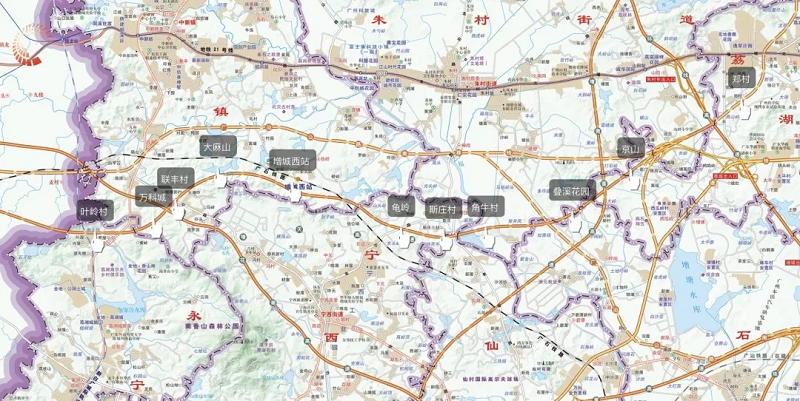 增天高速(增城境内)路线平面图